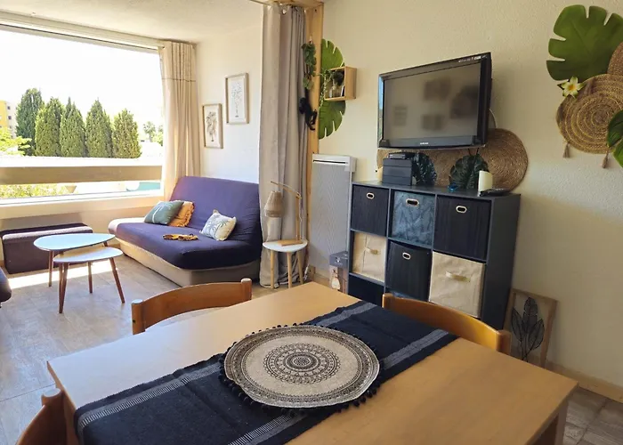 아파트 Avec Piscine Et Place De Parking Privee Cap D'agde 아그